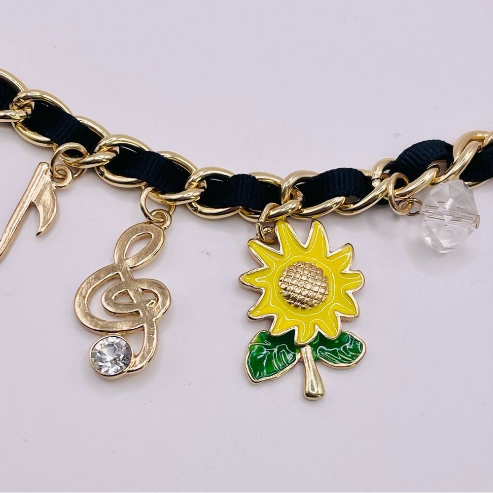 NWT Betsey Johnson Guitar Treble Clef Music Note Heart Arrow Charm Bracelet - Picture 5 of 9